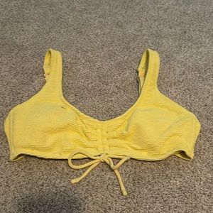 Target scrunched yellow green bikini top (size small)